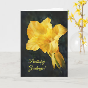 Cartão Bright Yellow Lily Flower Art Birday