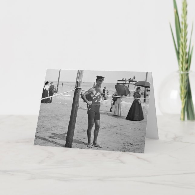 Cartão Brighton Beach Lifeguard, early 1900s (Frente)