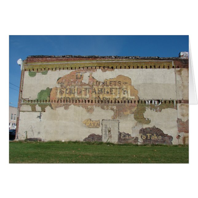Cartão Brighton, Iowa Ghost Sign (Frente Horizontal)