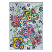 Cartão brilhante da aguarela da flor