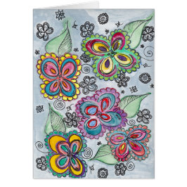 Cartão brilhante da aguarela da flor