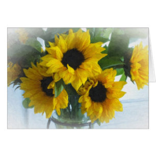 Cartão brilhante do Girassol-Vazio