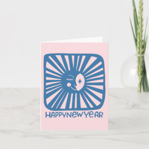 Cartão Brilho Alegre Lua FELIZ ANO NOVO Personalize-o