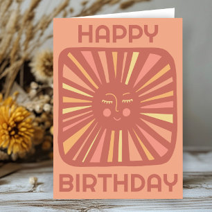 Cartão Brilho Alegre Sol FELIZ ANIVERSÁRIO BDAY Personali