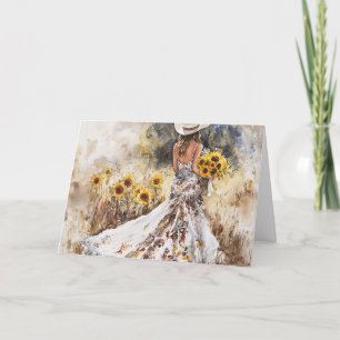 Cartão Brilho brilhante em palhaço, botas e girassóis