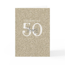 Brilho Dourado Elegante Celebrando 50 Anos Chic