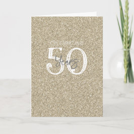 Cartão Brilho Dourado Elegante Celebrando 50 Anos Chic