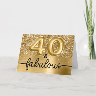 Cartão Brilho Dourado Glam 40 e Fabuloso