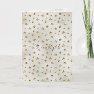 Cartão Brilho Estrelas Brilho Dourado Pérola Branco      