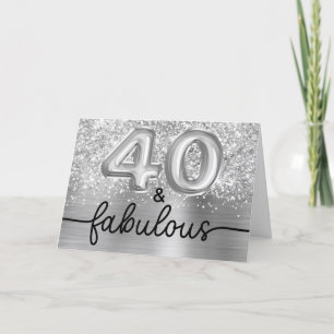 Cartão Brilho Prateado Glam 40 e Fabuloso