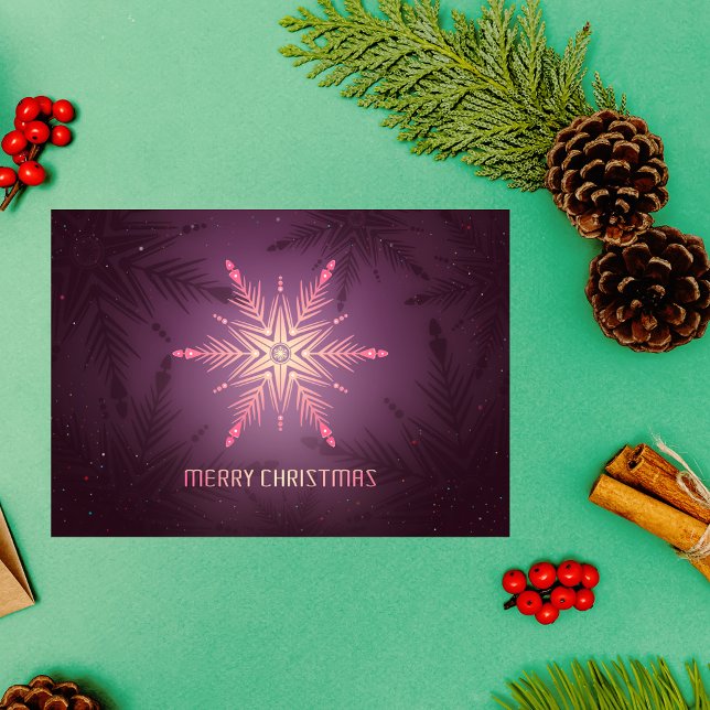 Cartão Brilho Radiante em Floco de Neve - Natal Violento  (Criador carregado)