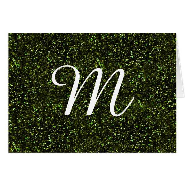 Cartão Brilho Verde da Maçã Escura (Frente Horizontal)