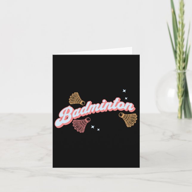 Cartão Brincadeira, Badminton E Shuttles (Frente)