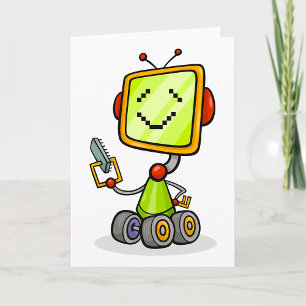 Cartão Brincadeira de desenho em quadrinhos de robô AI Te
