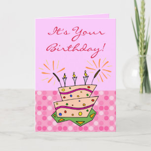 Cartão Brincadeiras de Bolo Branca Velas Feliz Aniversári