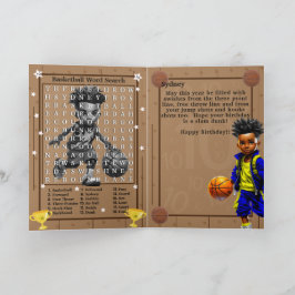 Cartão Brincadeiras Negras de Basquete Pesquisa em Palavr