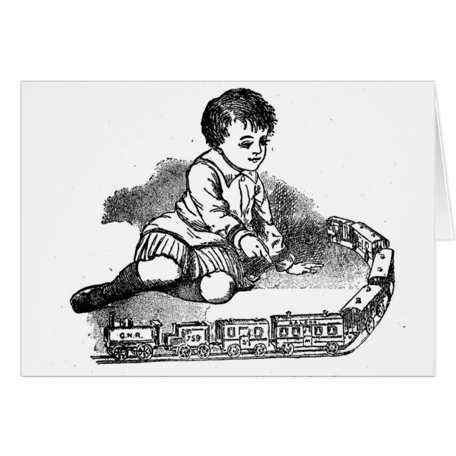 Cartão Brincando Com O Comboio (Frente Horizontal)