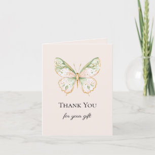 Cartão Brinco Rosa Verde Mentol Dourado Borboleta Obrigad