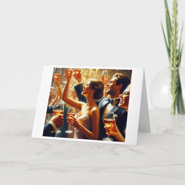 Cartão Brinde de Ano Novo Com Amigos,  (Frente)