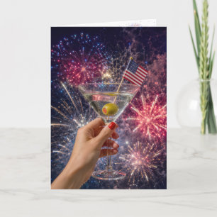 Cartão Brinde de Martini de 4 de Julho