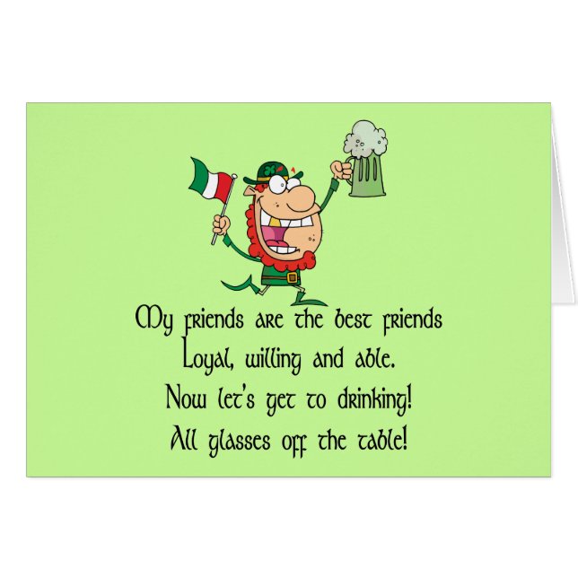 Cartão Brinde irlandês (Frente Horizontal)