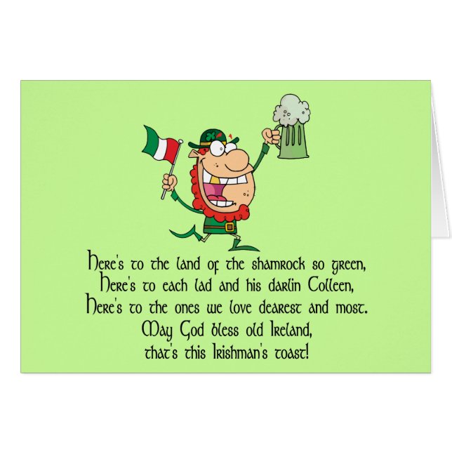 Cartão Brinde irlandês (Frente Horizontal)