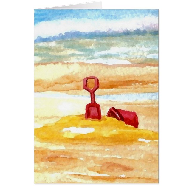 Cartão Brinquedos da areia - construção do castelo da (Frente)
