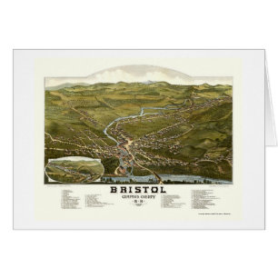 Cartão Bristol, mapa panorâmico do NH - 1884