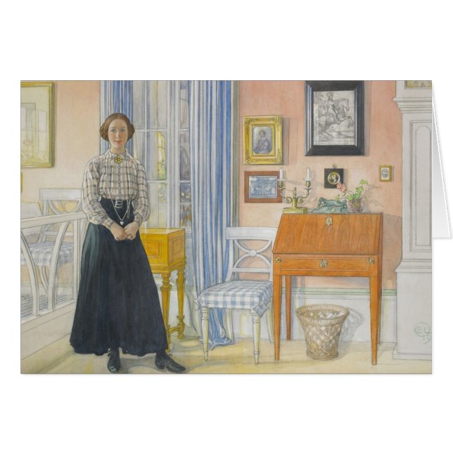 Cartão Brita Beside uma mesa de Escrevendo (Frente Horizontal)