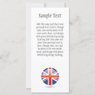 Cartão britânico da cremalheira da bandeira