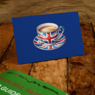 Cartão British Flag on English Teacup