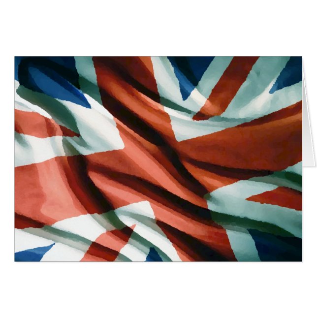 Cartão British Flag Pop Art (Frente Horizontal)