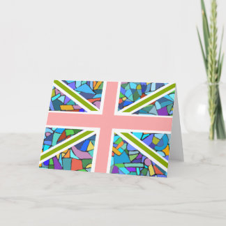 Cartão British Flag Union Jack inspired by Gaudi Mosaics