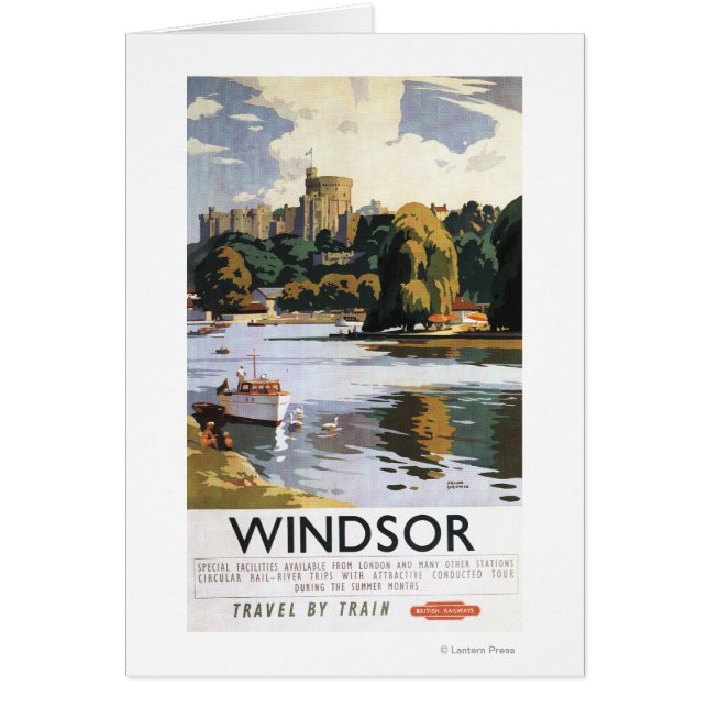 Cartão British Railways Windsor Castle Thames Poster (Frente)