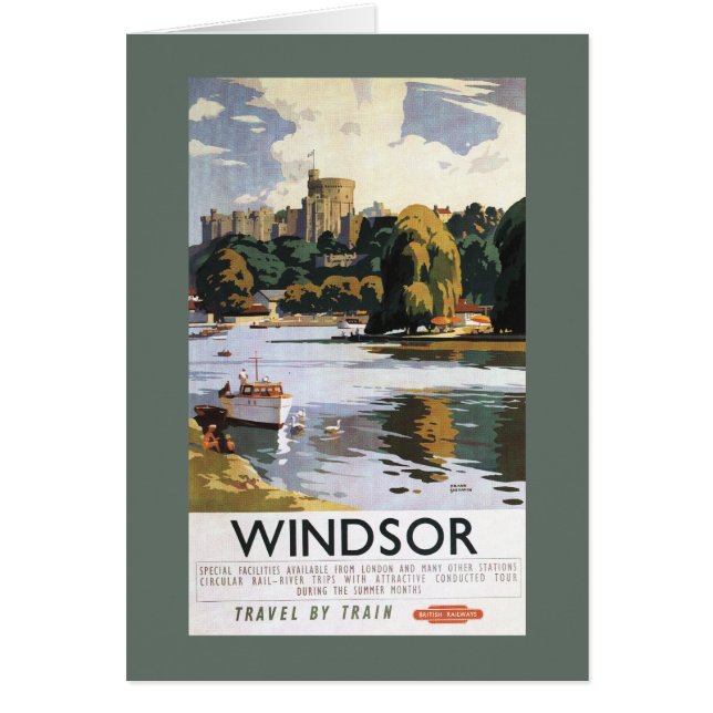Cartão British Railways Windsor Castle Thames Poster (Frente)