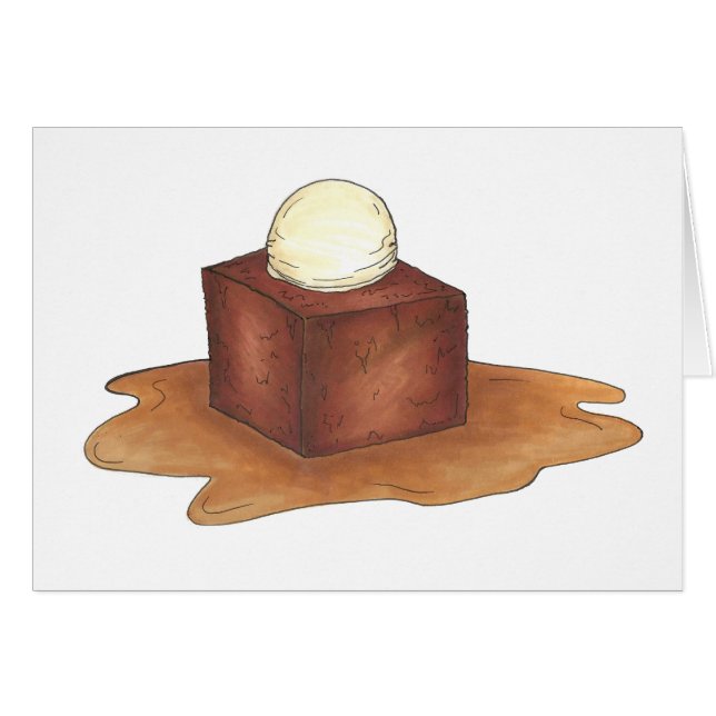 Cartão British Sticky Toffee Pudim Inglês Dessert Card (Frente Horizontal)