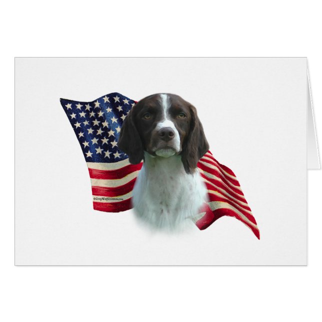 Cartão Brittany Spaniel Flag (Frente Horizontal)