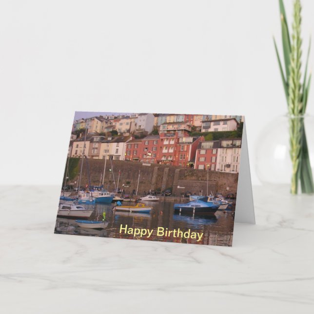 Cartão Brixham Harbour Birthday Card (Frente)