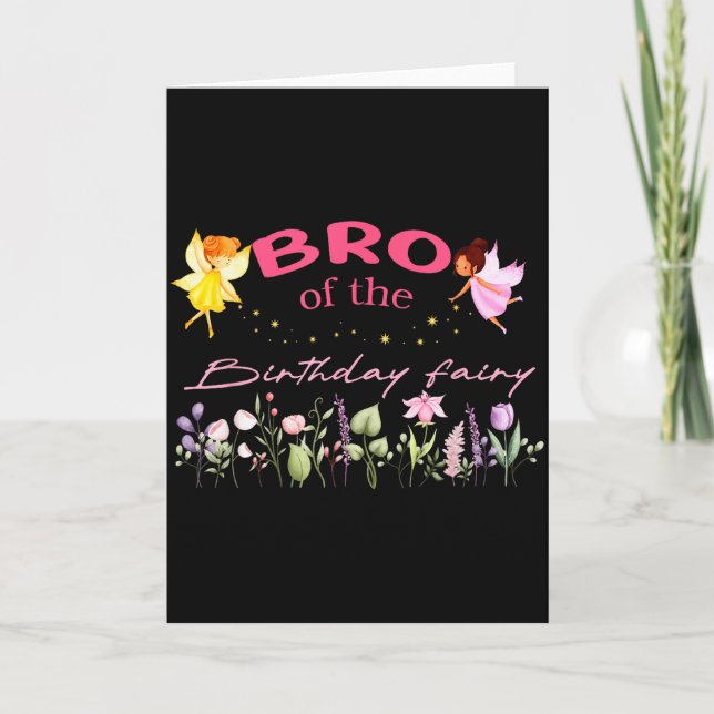 Cartão Bro Of The Birthday Fairy Little Girl Magical Fami (Frente)