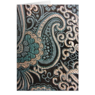 Cartão Brocade Blue & Silver Paisley