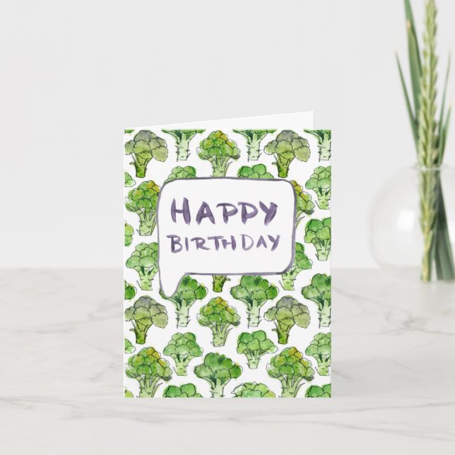 Cartão Broccoli – Happy Birthday (customisable) (Frente)