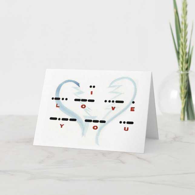 Cartão Broken Heart "I Love You" Morse Code Card (Frente)