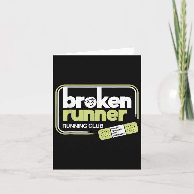 Cartão Broken Runner Runner Club Transformando Atrasos Em (Frente)