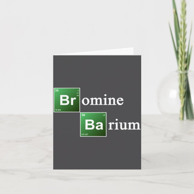 Cartão Bromine And Barium Periodic Table Chemistry Elemen (Frente)