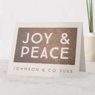 Cartão Bronze Glitter Joy & Peace Corporate Christmas