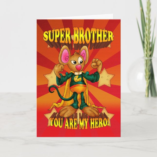 Cartão Brother Birthday Card - Super Brother Mouse Card - (Frente)