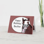 Cartão Brother Birthday Humor with Horse Cartoon<br><div class="desc">Happy Birthday Brother  Funny western horse cartoon  Yes you're older so tick them off and SMILE for anyone who loves horses</div>
