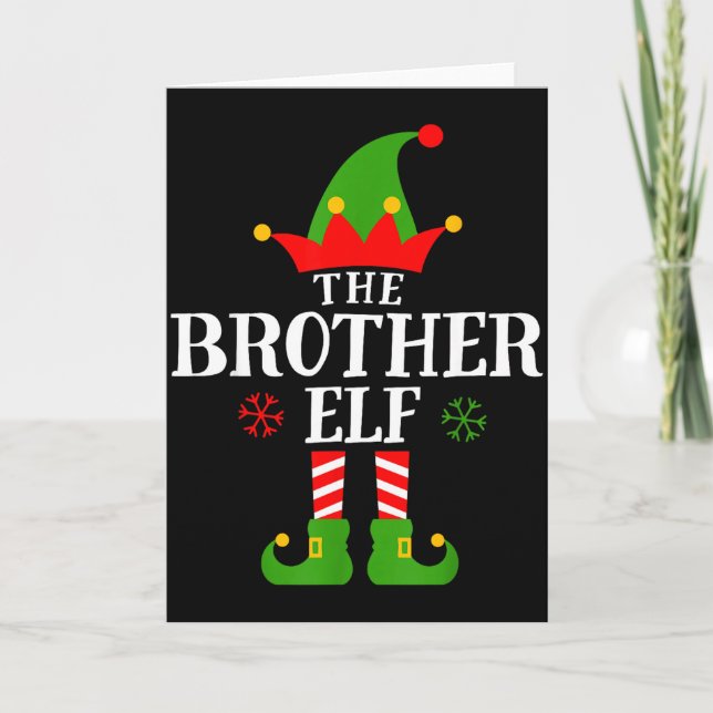 Cartão Brother Elf Funny Matching Family Group Christmas  (Frente)