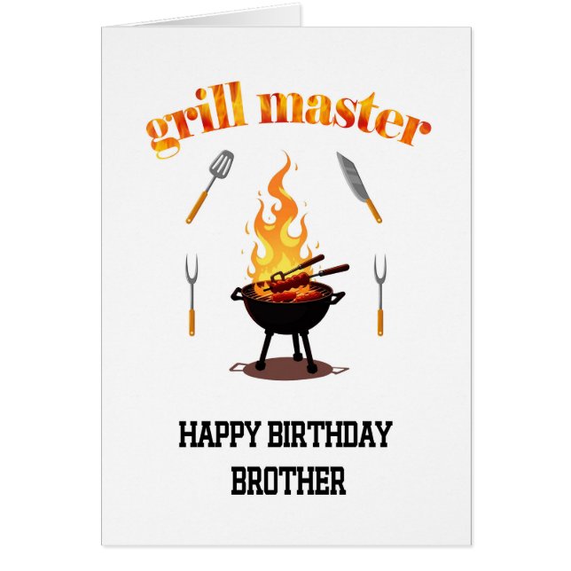 Cartão Brother Grill Master Birthday (Frente)