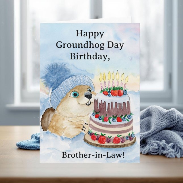 Cartão Brother in Law  Happy Groundhog Day Birthday  (Criador carregado)